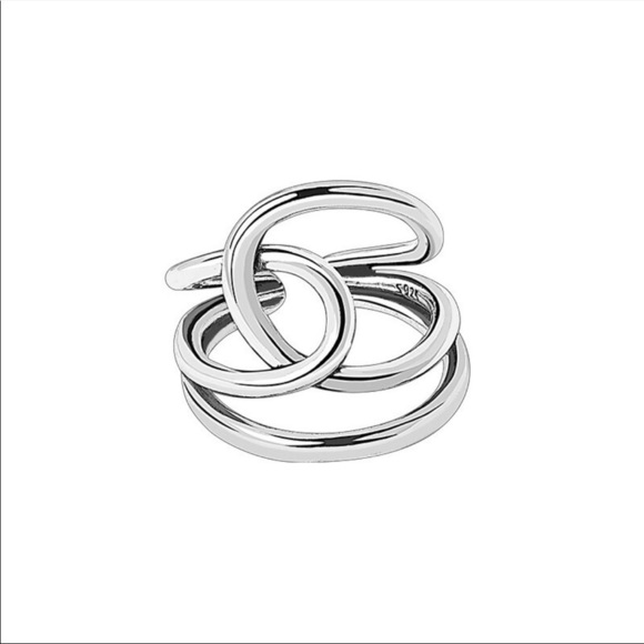 New solid 925 sterling silver intertwined ring - Picture 5 of 10